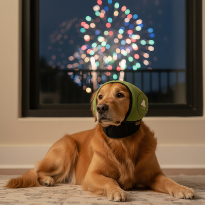 Orejeras para Perros contra el Ruido – Capucha Acolchada Ajustable para Fuegos Artificiales y Tormentas